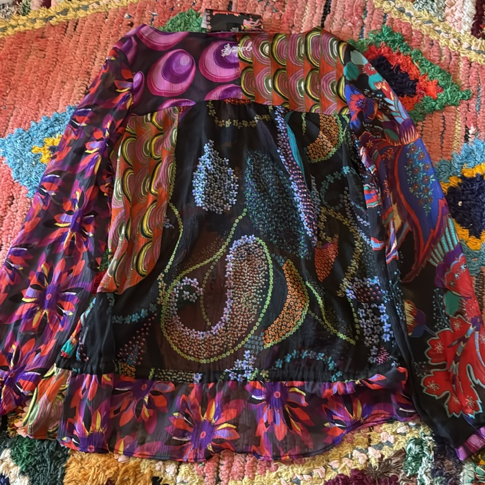 Desigual Longsleeve Sheer Button Up Top - Picture 4 of 4